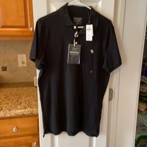 Brand new Abercrombie and Fitch black polo shirt. Size medium.